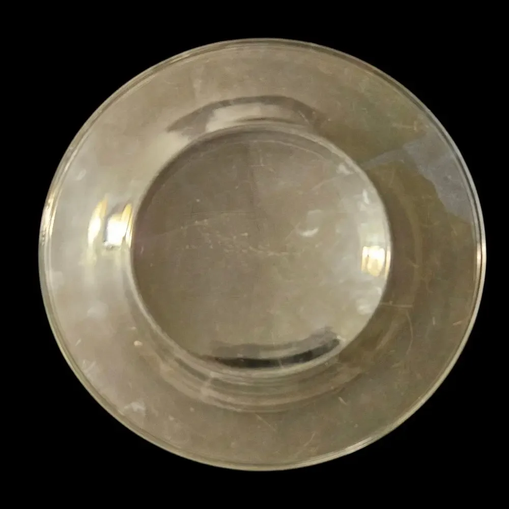 Vintage Clear Glass Dinner Plates Set of 2 Textured Center 10.25